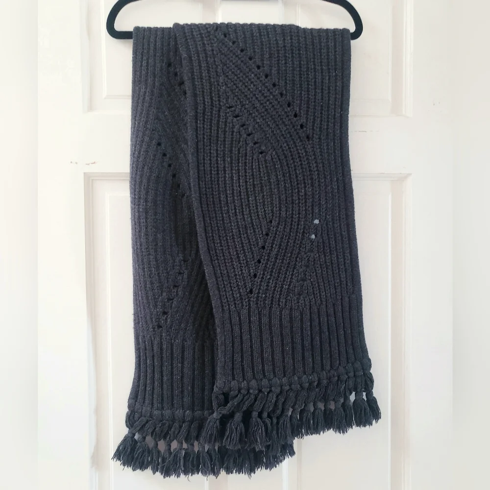 Vtg Rag & Bone Unisex Chunky Knit 100% Wool Scarf 74